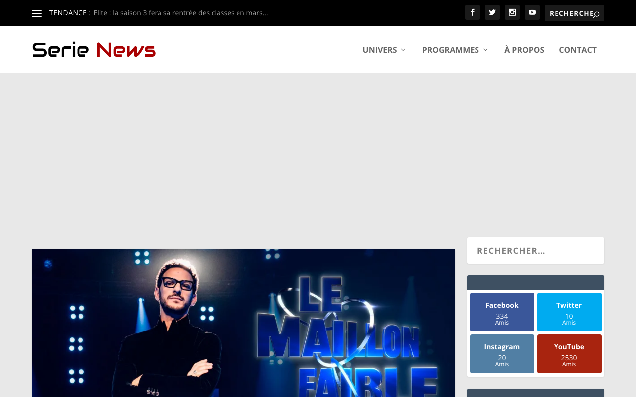 Page d'accueil du site Serie News, avec le fil des dernières actualités séries et films
