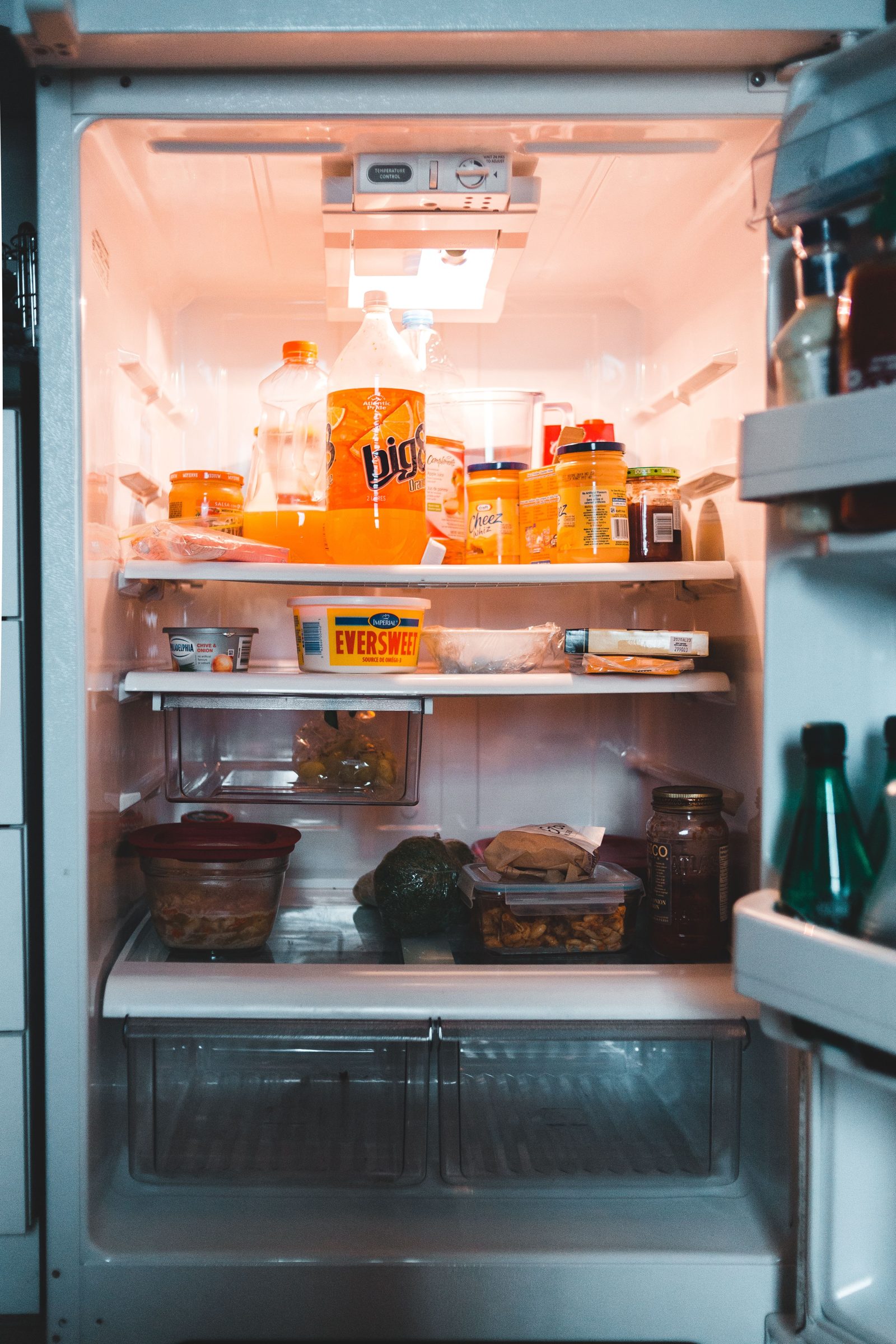 Intérieur d'un réfrigérateur : la listeria résiste au froid et continue de se multiplier au réfrigérateur