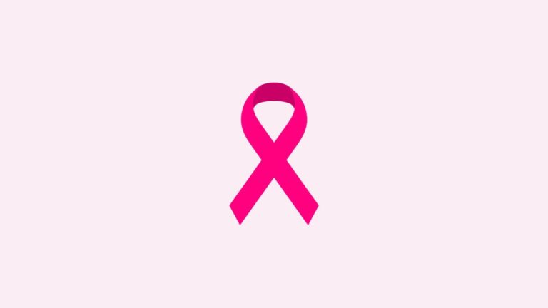 Le ruban rose, symbole de la campagne Octobre Rose de lutte contre le cancer du sein, sur un fond rose clair.